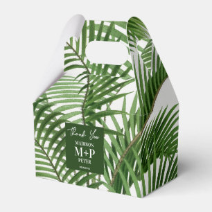 Tropische Vegetation Wasserfarbenpalme Mit Monogra Geschenkschachtel