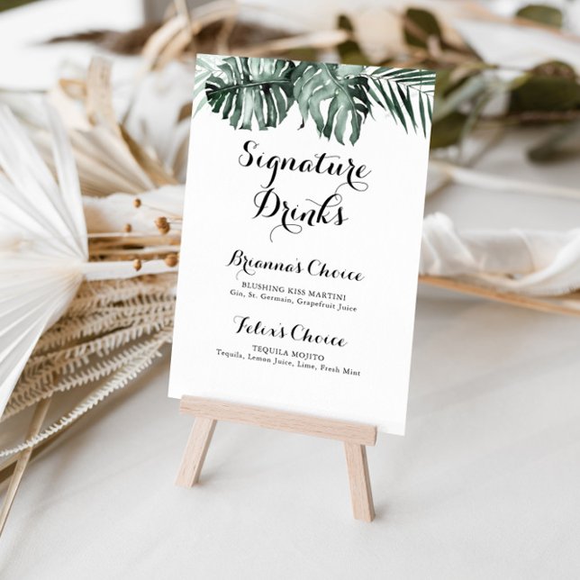 Tropische Vegetation Weiße Blütenunterschrift Getr Poster (Von Creator hochgeladen)