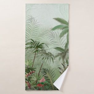 Tropische Vintage botanische Landschaftsdarstellun Badehandtuch
