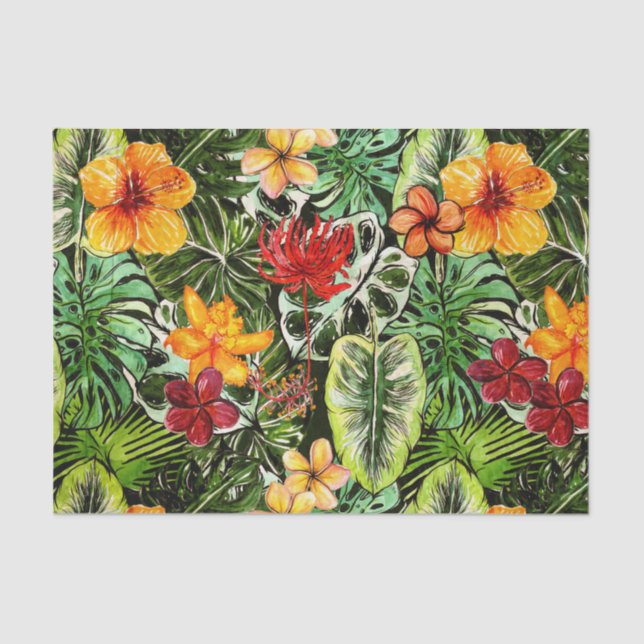 Tropische Vintage exotische Seidenpapier (Vorderseite)