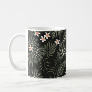 Tropische Vintage Plumeria Blume, Strelitzia, Palm Kaffeetasse