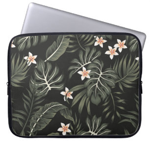 Tropische Vintage Plumeria Blume, Strelitzia, Palm Laptopschutzhülle