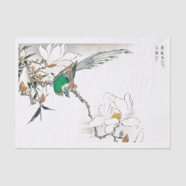 Tropische Vintage Vogelkunst Seidenpapier (Vorderseite)