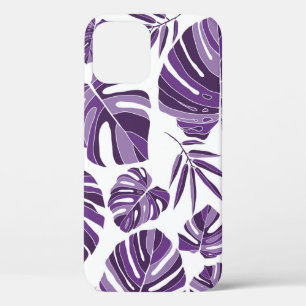 Tropische violette Monstera-Blätter nahtloses Must Case-Mate iPhone Hülle
