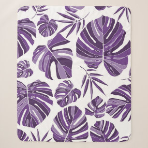 Tropische violette Monstera-Blätter nahtloses Must Sherpadecke