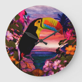Tropische Vögel 2 "Toucans" Dekoration Große Wanduhr