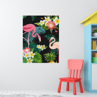 Tropische Vögel Blume Flamingo Wasserwelt Landscha Poster