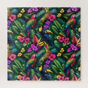Tropische Vögel Dschungel Träume Nahtlose Oberfläc Puzzle