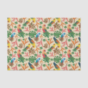 Tropische Vögel farbenfrohe Blumenmuster Seidenpapier