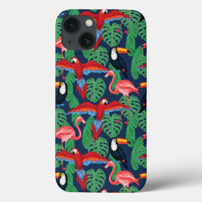 Tropische Vögel in hellen Farben Case-Mate iPhone Hülle (Rückseite)