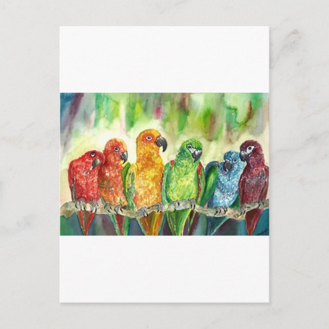 Tropische Vögel Postkarte (Vorderseite)