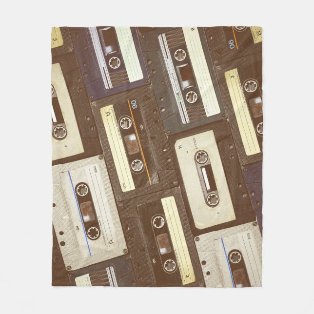 Tropische Vögel: Tukane und Papageien Vintag Fleecedecke (Vorderseite)