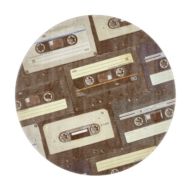 Tropische Vögel: Tukane und Papageien Vintag Schneidebrett (Vorderseite)