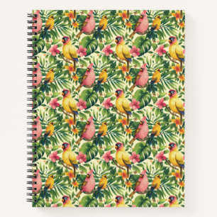 Tropische Vögel und Blume SpiralNotebook Notizbuch