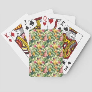 Tropische Vögel und Blumen Spielkarten