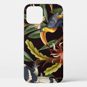 Tropische Vögel: Vintage Blätter und Blume Case-Mate iPhone Hülle