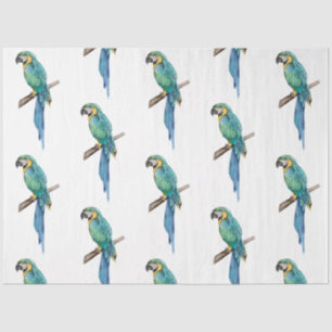 Tropische Vogelreihe: Blaues Macaw-Design 2 Seidenpapier