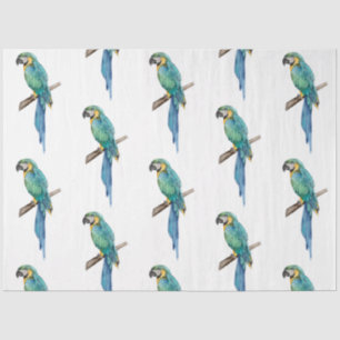 Tropische Vogelserie: Blue Macaw Design 2 Seidenpapier