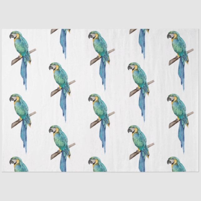 Tropische Vogelserie: Blue Macaw Design 2 Seidenpapier (Vorderseite)