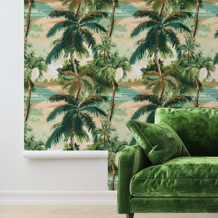 Tropische Waldblätter Palmen Tapete