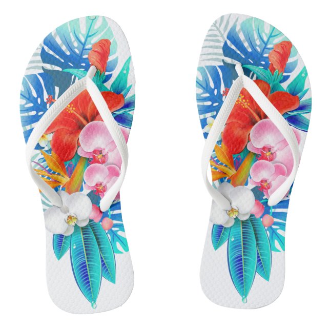 Tropische Waldflecken Flip Flops (Fußbett)