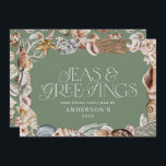 Tropische warme Weihnachtssee Grüße grün Feiertagskarte<br><div class="desc">Tropisch warme Weihnachtssee & Grüße Moderne elegante lustige Urlaubskarten Design. Elegantes Design in Blau,  Salbei,  Grün und Muschel.</div>