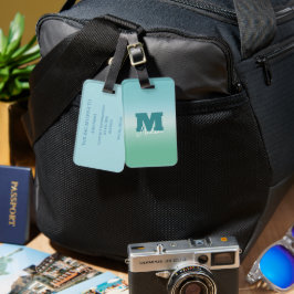 Tropische Wasser Gradienten Monogramm Name  Gepäckanhänger