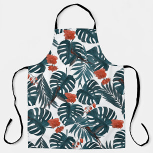 Tropische Wasserfarbe, Blätter, Blume, Kolibris Schürze