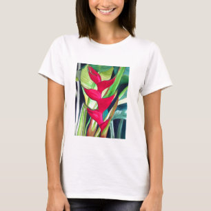 Tropische Wasserfarbe-Blume des Heliconia T-Shirt
