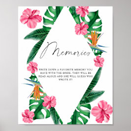 Tropische Wasserfarbe - Erinnerungen mit der Braut Poster