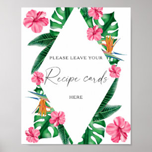 Tropische Wasserfarbe - Ihre Rezeptkarte hier Poster