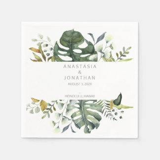 Tropische Wasserfarbe Serviette