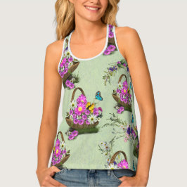 Tropische Wasserfarben von Flamingos Wiederholung Tanktop