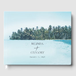 Tropische Wasserfarbenpalmen und Hochzeiten am Str Gästebuch