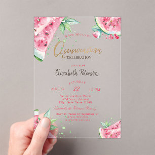 Tropische Wassermelonen Sommer Quinceanera Acryleinladungen