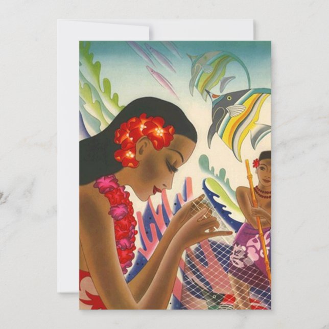 TROPISCHE WEDERINVITATION LEI MARRIAGE CEREMONIE EINLADUNG (Vorderseite)