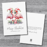 Tropische Weihnachten<br><div class="desc">Feiern Sie den Urlaub mit einer Touch der Tropen mit diesem bezaubernden Druck mit zwei rosa Flamingos mit Weihnachtsmannmützen und stehend neben Weihnachtsgeschenken. Ob Sie in einer Küstenregion wie Florida, Hawaii, den Bahamas oder einfach nur in der Liebe des Strandlebens wohnen, dieses lustige und geistreiche Drucken ist perfekt für Sie!...</div>