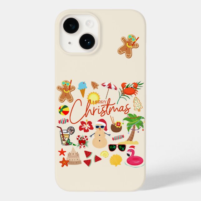 Tropische Weihnachten Case-Mate iPhone Hülle (Rückseite)