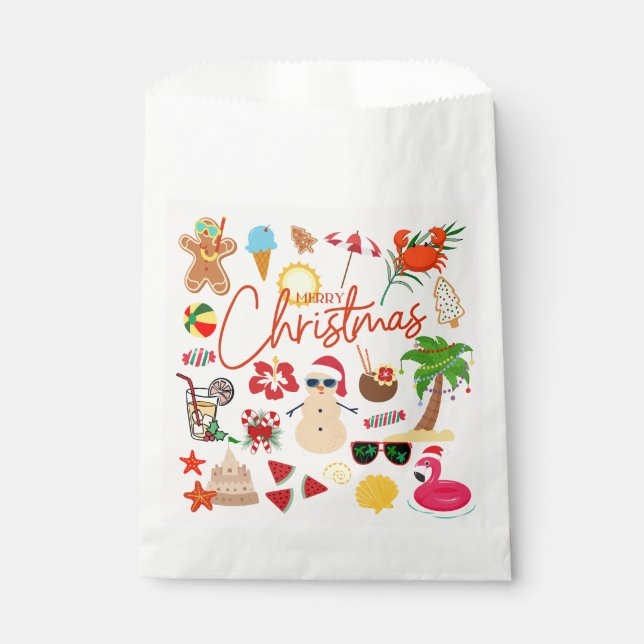Tropische Weihnachten Geschenktütchen (Vorderseite)