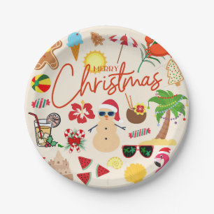 Tropische Weihnachten Pappteller