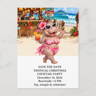 Tropische Weihnachts-Cocktailparty-Einladung  Feiertagspostkarte