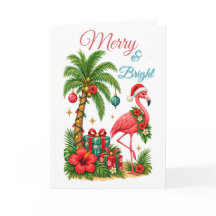 Tropische Weihnachts-Flamingo-Grußkarte