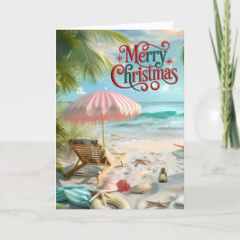 Tropische Weihnachtskarte am Strand Feiertagskarte
