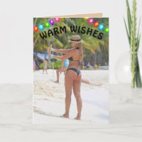 TROPISCHE WEIHNACHTSKARTE GROßER HINTERN BIKINI-MÄ