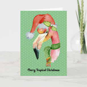 Tropische Weihnachtskarte mit Flamingo Karte