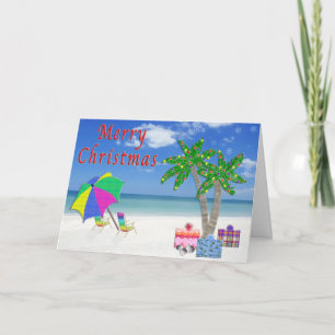 Tropische Weihnachtskarten mit Strand Feiertagskarte