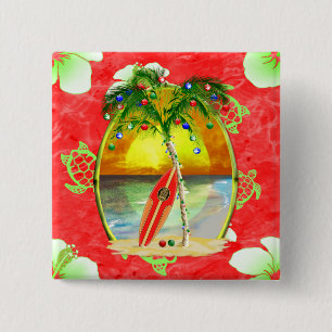 Tropische Weihnachtspalme Button