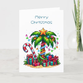 Tropische Weihnachtspalme Feiertagskarte