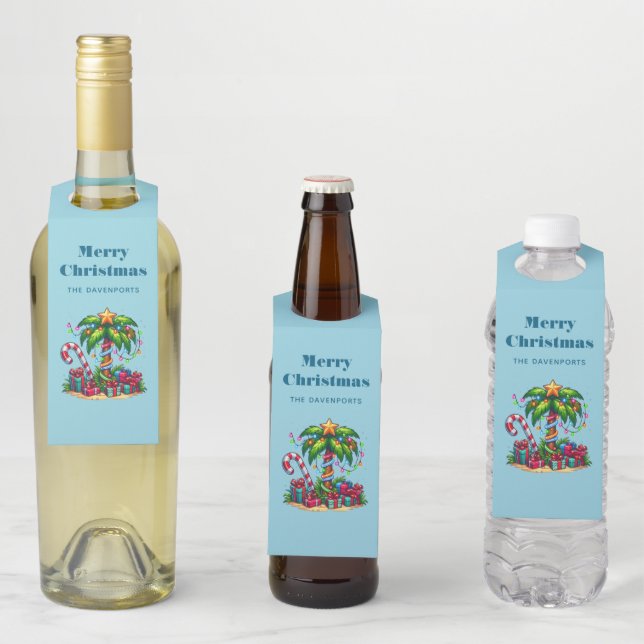 Tropische Weihnachtspalme Flaschenanhänger (Beispiel)