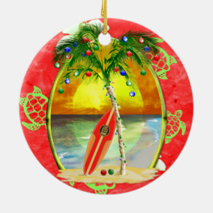 Tropische Weihnachtspalme Keramik Ornament